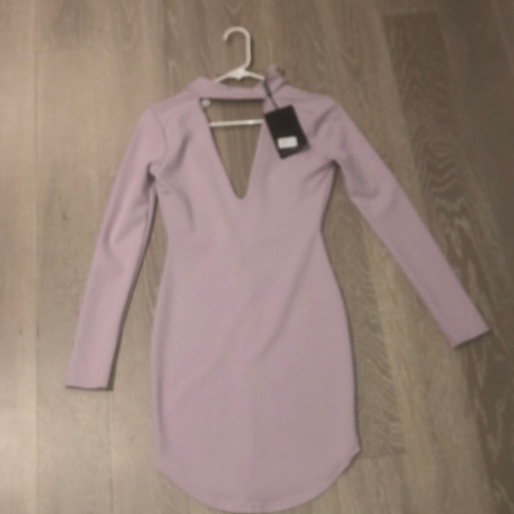 Mauve missguided long sleeve dress